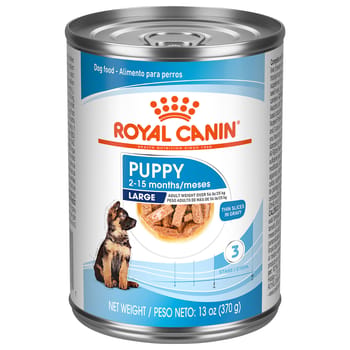 Royal Canin Size Health Nutrition Large Breed Puppy Thin Slices in Gravy Wet Dog Food - 13 oz Cans - Case of 12-product-tile