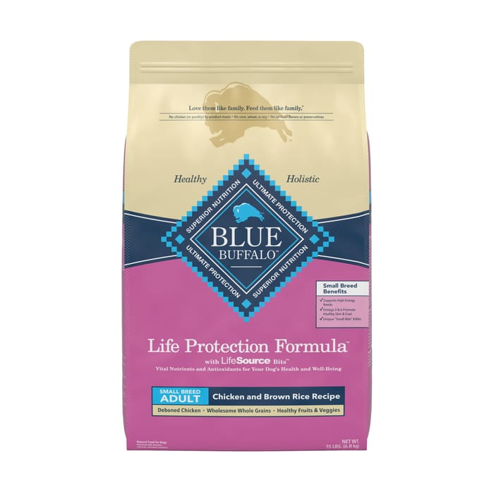 Blue Buffalo Life Protection Formula Small Breed Adult Chicken and Brown Rice Recipe Dry Dog Food 15 lb Bag product detail number 1.0