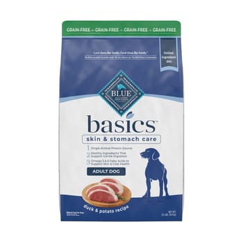 Blue Buffalo Basics Adult Skin & Stomach Care Grain-Free Duck & Potato Recipe Dry Dog Food 22 lb Bag-product-tile