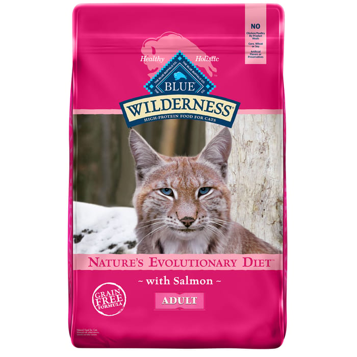 Blue Buffalo BLUE Wilderness Adult Salmon Recipe Grain-Free Dry Cat Food 11 lb Bag product detail number 1.0