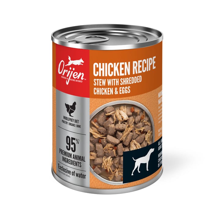 ORIJEN Premium Chicken Stew Recipe with Shredded Chicken & Eggs Wet Dog Food 12.8 oz Cans - Case of 12 product detail number 1.0
