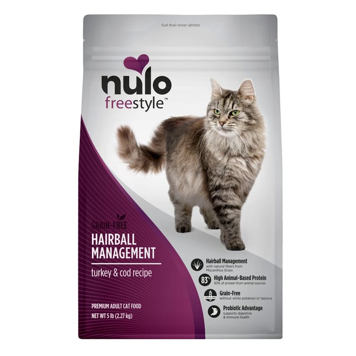 Nulo FreeStyle Adult Grain-Free Hairball Management Turkey & Cod Dry Cat Food 5 lb Bag product detail number 1.0