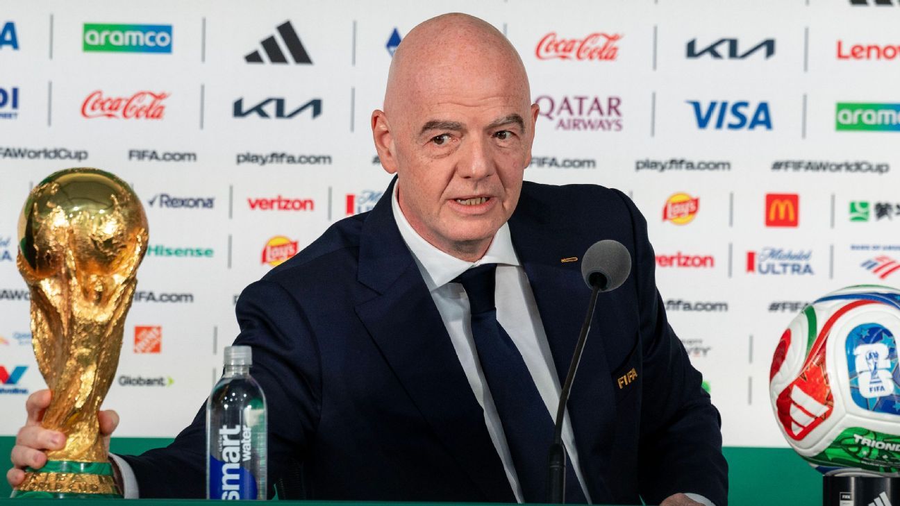 ESPN image for FIFA's Gianni Infantino slams World Cup critics for 'spreading hate' - ESPN