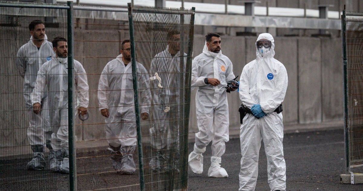CBS News image for French passenger of hantavirus cruise ship starts showing symptoms on evacuation flight, prime minister says - CBS News