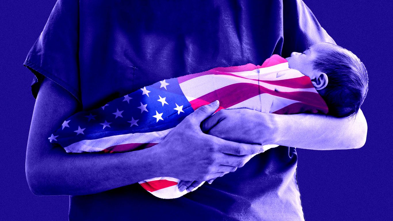 Axios image for No expectant moms at the border: Trump's birthright Plan B - Axios