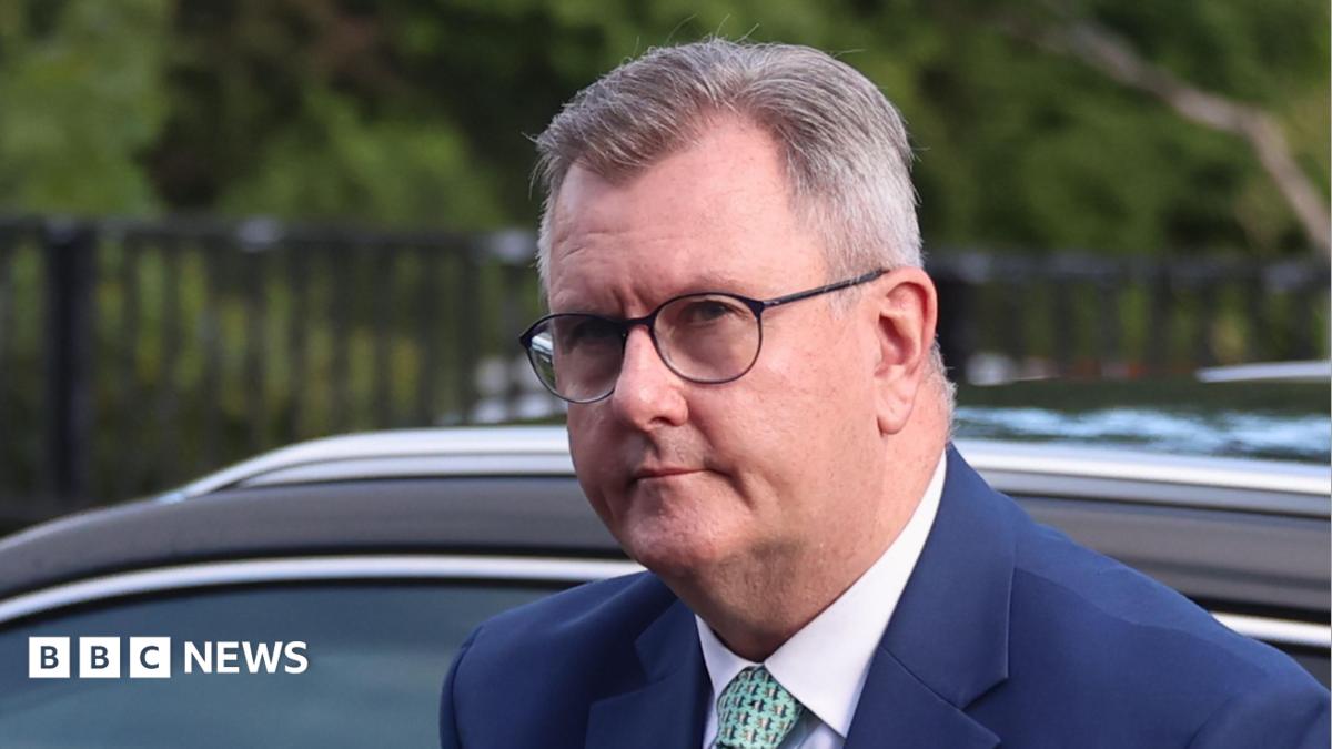 BBC News image for Jeffrey Donaldson: Former DUP leader sentenced to 15 years for child sex abuse convictions