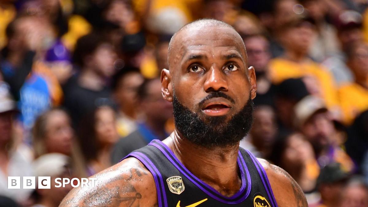 BBC News image for LA Lakers 110-115 Oklahoma City Thunder: LeBron James future unclear after play-off defeat - BBC
