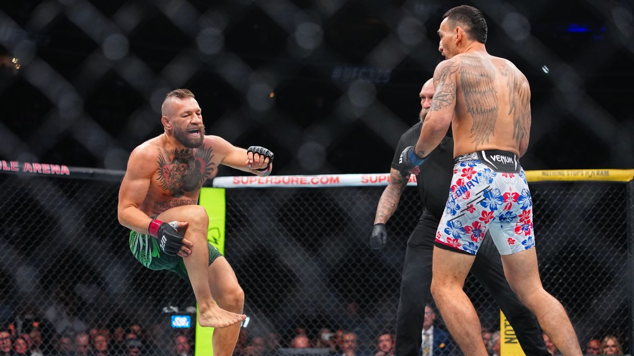 ESPN image for McGregor's coach says knee 'never an issue' ahead of UFC 329 - ESPN