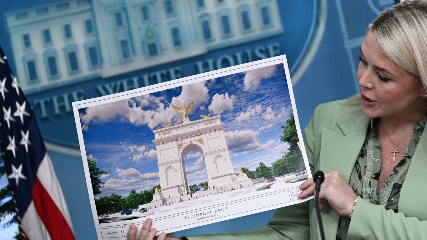 Axios image for Trump's proposed Washington arch to become sniper, drone facility - Axios