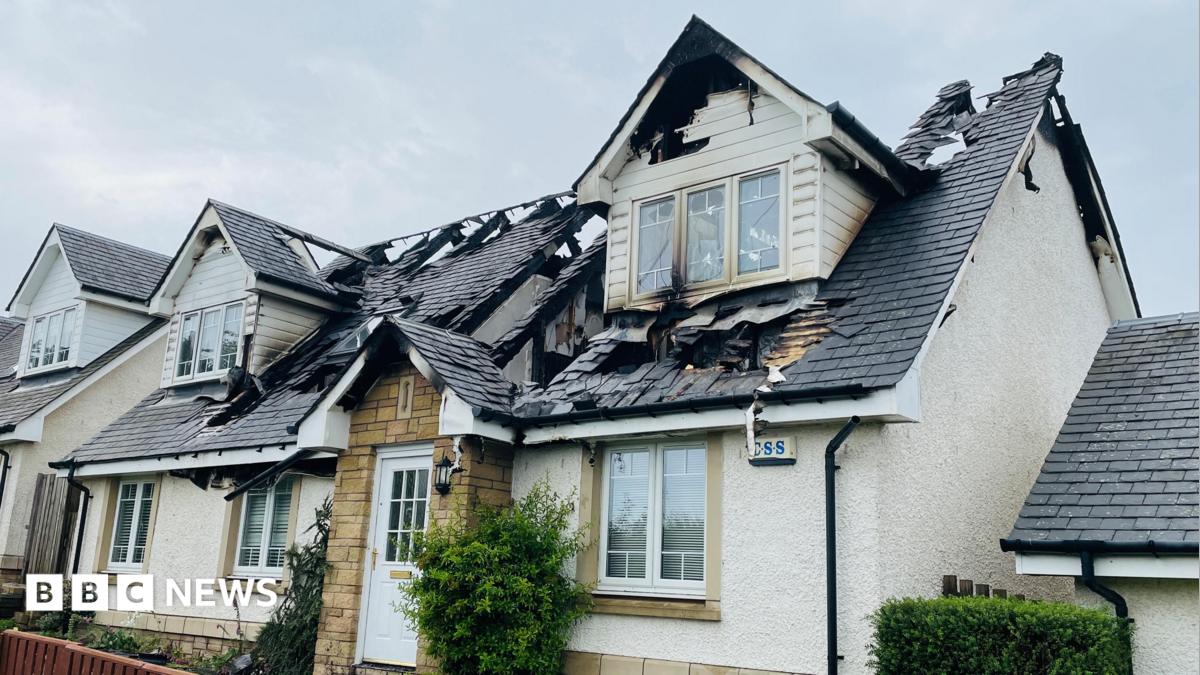 BBC News image for Flooding and fire damage after thunderstorms across Scotland