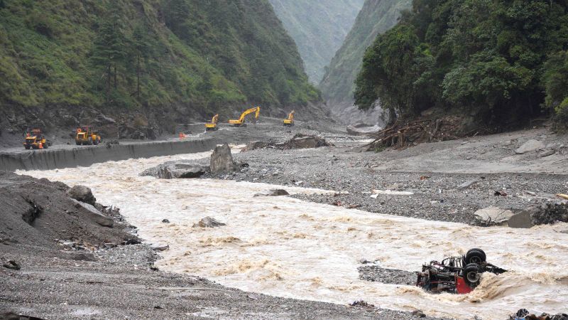 CNN image for Nepal-China flooding latest: Rescue efforts resume after newly formed lake threatens fresh deluge - CNN