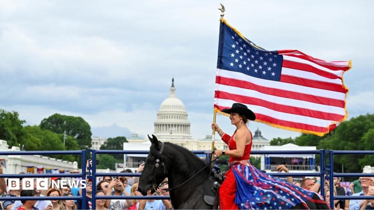 BBC News image for Fireworks, flyovers and a Trump speech ahead as US celebrates 250th