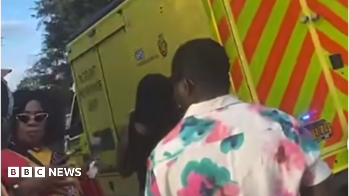 BBC News image for Three in hospital after fire and crush at festival in Barnet