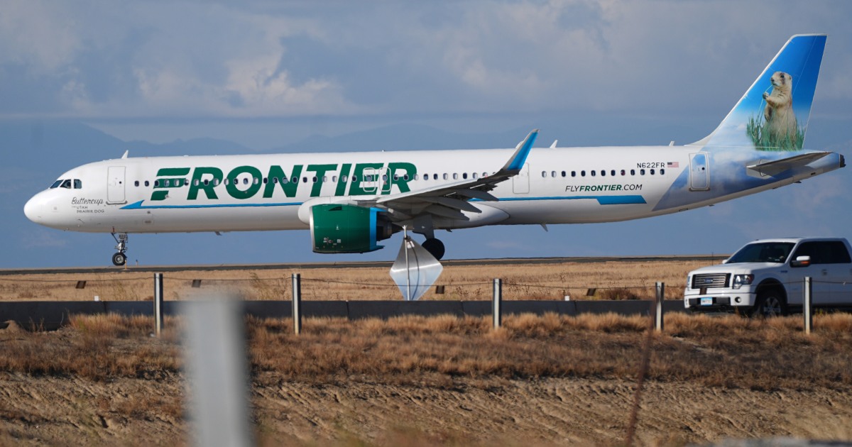 NBC News image for Person fatally struck by Frontier jet at Denver International after fence breach - NBC News