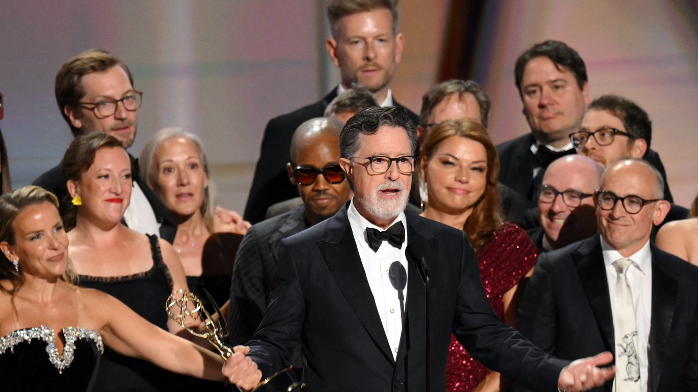 USA Today image for Stephen Colbert celebrates 'Late Show' Emmys win after Trump attacks - USA Today