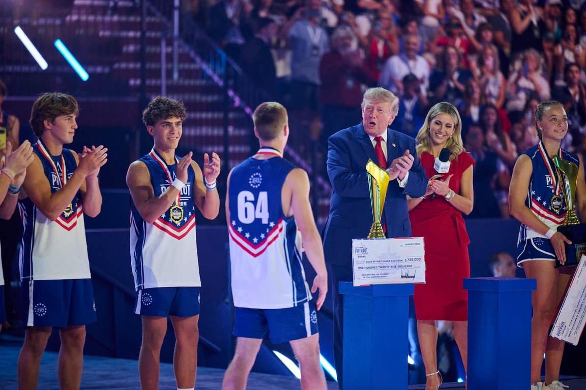The Washington Post image for President Trump appears, and briefly stars, at his Patriot Games - The Washington Post