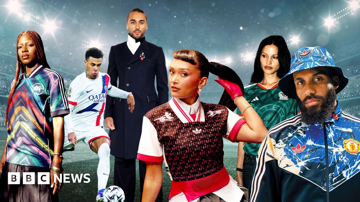BBC News image for Streetwear and crop tops take World Cup fashion to new heights