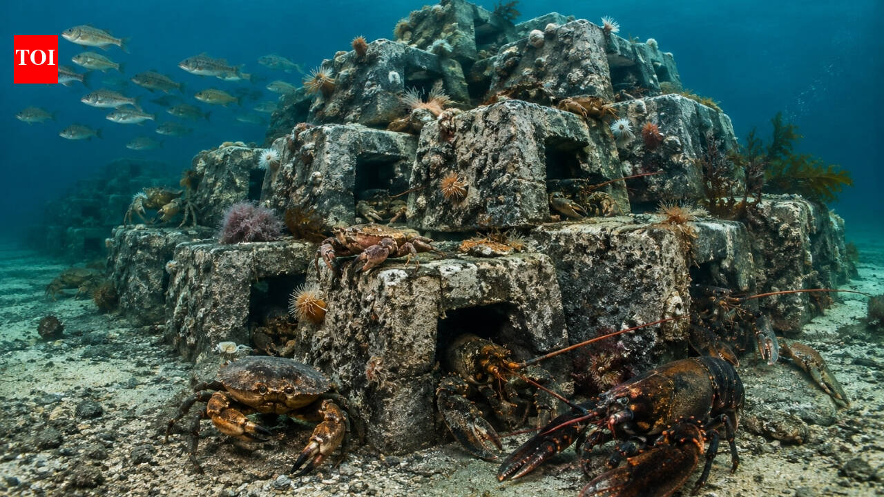 The Times of India image for In 1989, UK researchers turned 50 tonnes of coal-fired power station waste into an underwater reef; lobst - The Times of India
