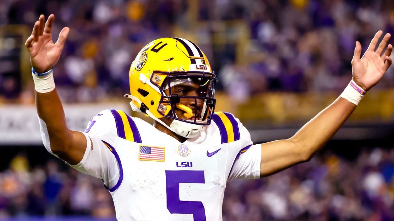ESPN image for Daniels sends cease and desist to LSU after Pickett given No. 5 - ESPN