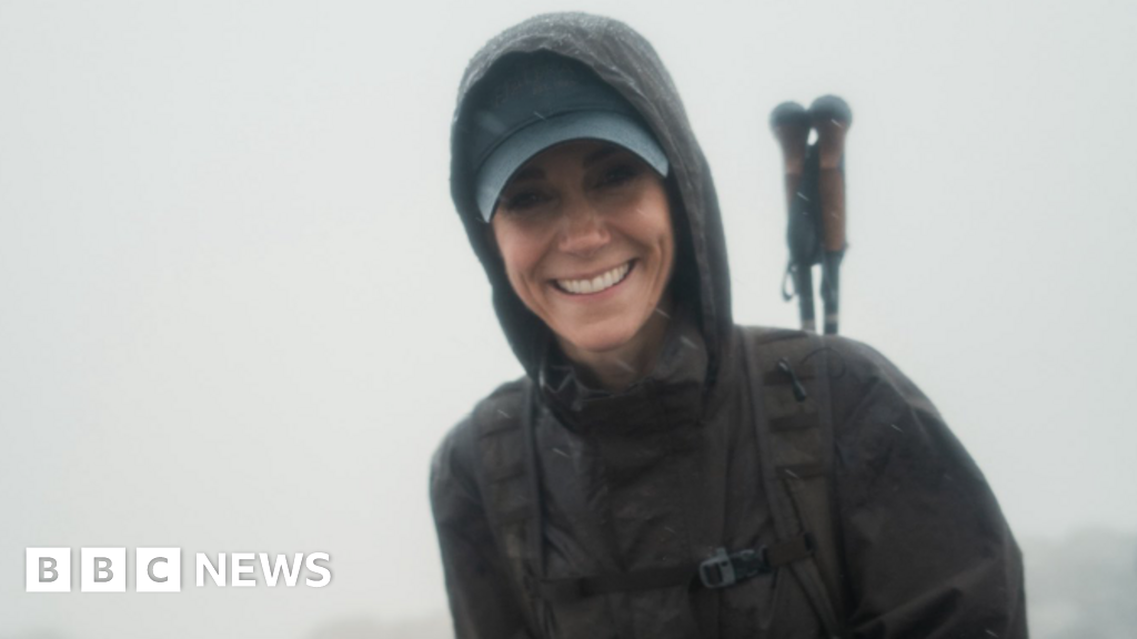 BBC News image for Catherine completes Three Peaks Challenge to 'explore life beyond' cancer diagnosis - BBC