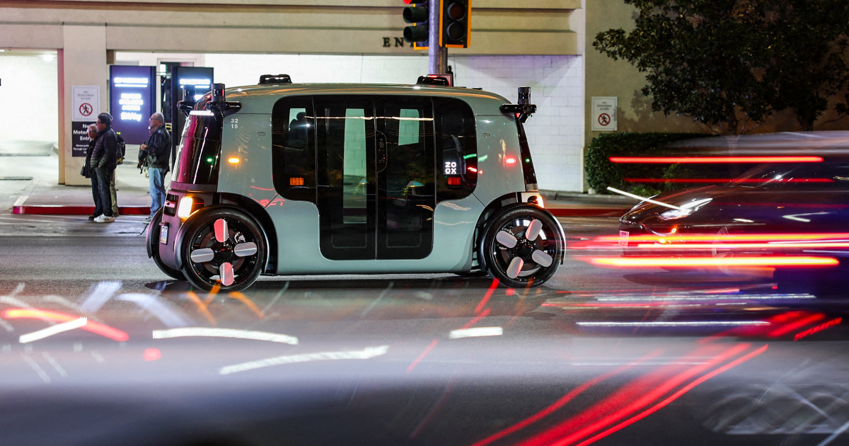 NBC News image for Amazon’s Zoox wins first U.S. approval for paid robotaxis without human controls - NBC News
