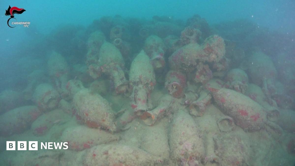 BBC News image for Ancient Roman shipwreck discovered off Sicily coast
