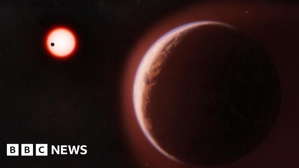 BBC News image for First atmosphere found around Earth-like planet LHS 1140b - BBC