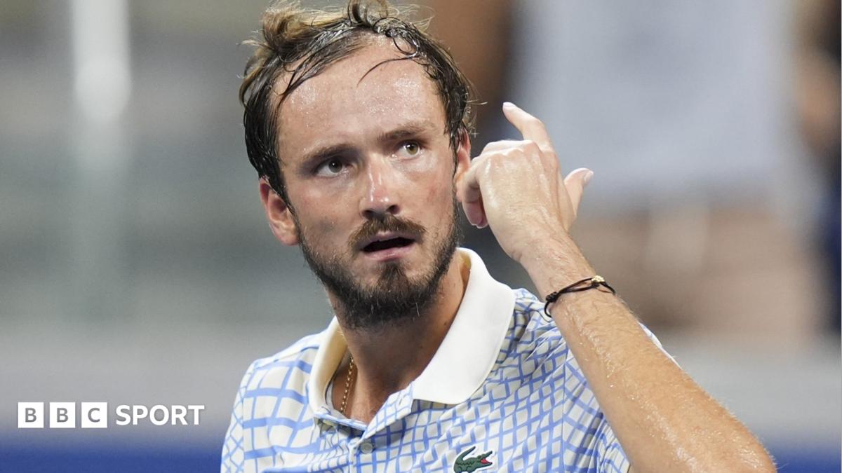 BBC News image for China Open: Daniil Medvedev finally runs out of chances with disqualification against Novak Djokovic - BBC