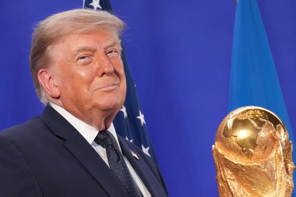 Associated Press image for Trump celebrates the World Cup as a US victory as he prepares to present trophy to the winning team - AP News