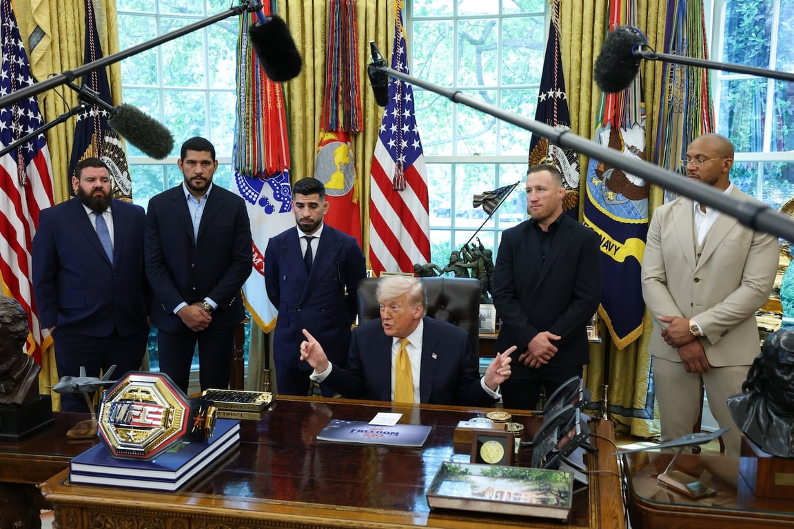 The Washington Post image for Trump hosts UFC fighters in Oval Office, touts Iran progress - The Washington Post