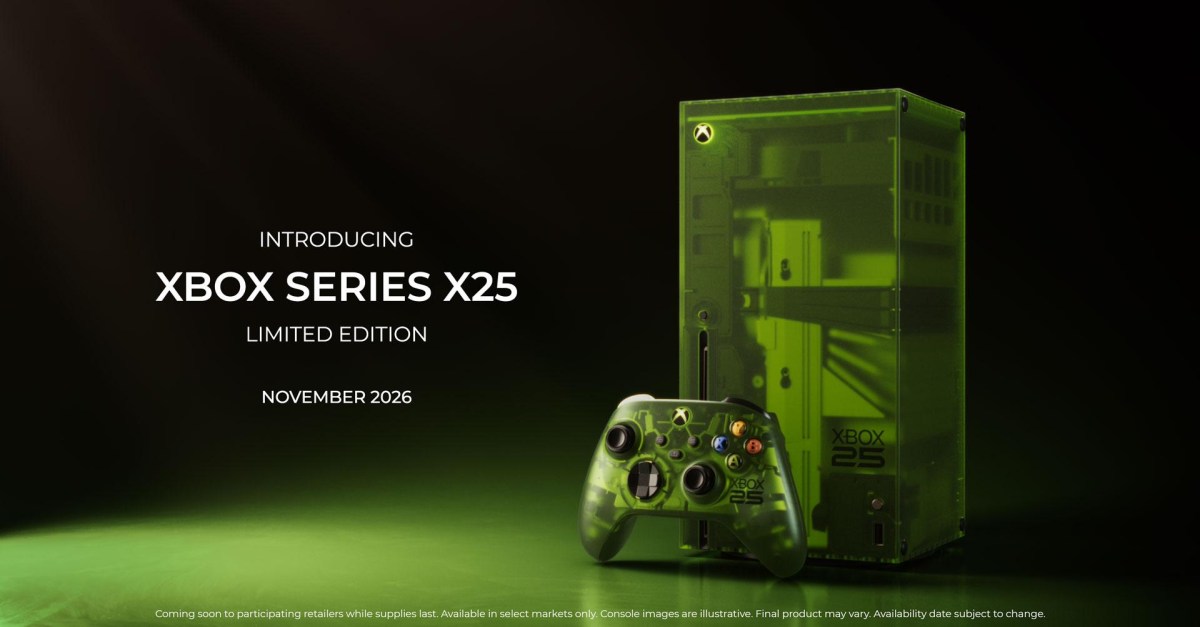 The Verge image for This is Microsoft’s Xbox 25th anniversary console in translucent green - The Verge