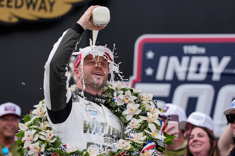 Associated Press image for Late pass sends Felix Rosenqvist past David Malukas for the closest Indianapolis 500 win in history - AP News