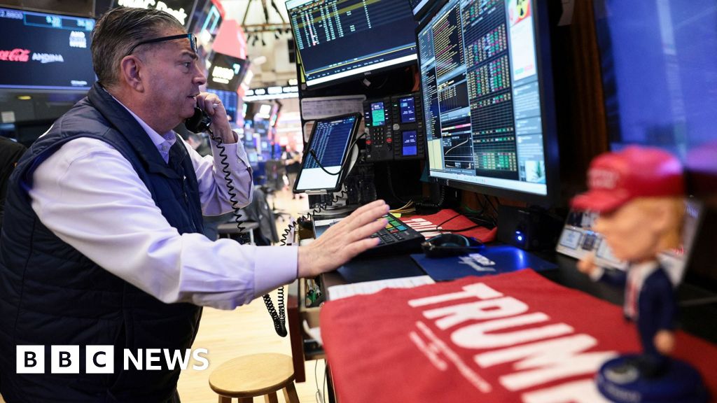 BBC News image for Oil prices plunge and shares jump on US-Iran ceasefire plan - BBC