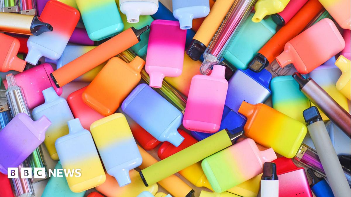 BBC News image for Vapes to have less enticing names and flavours to protect children