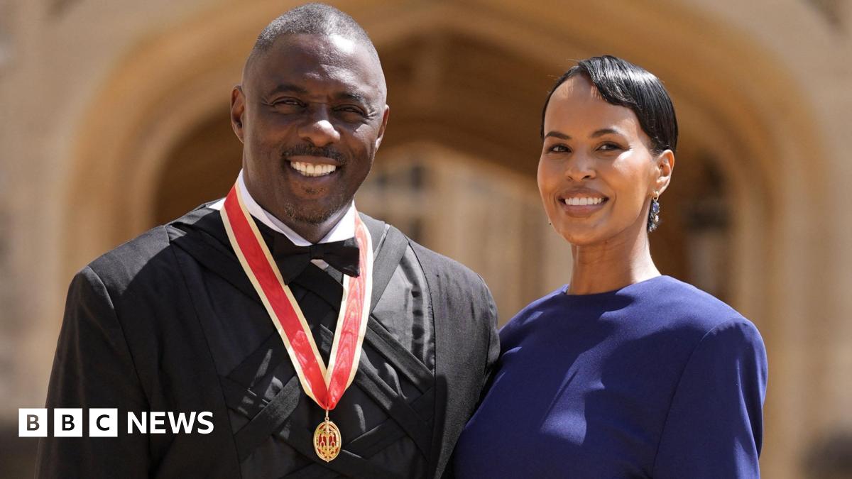 BBC News image for Idris Elba, Torvill and Dean and Meera Syal receive honours at Windsor Castle