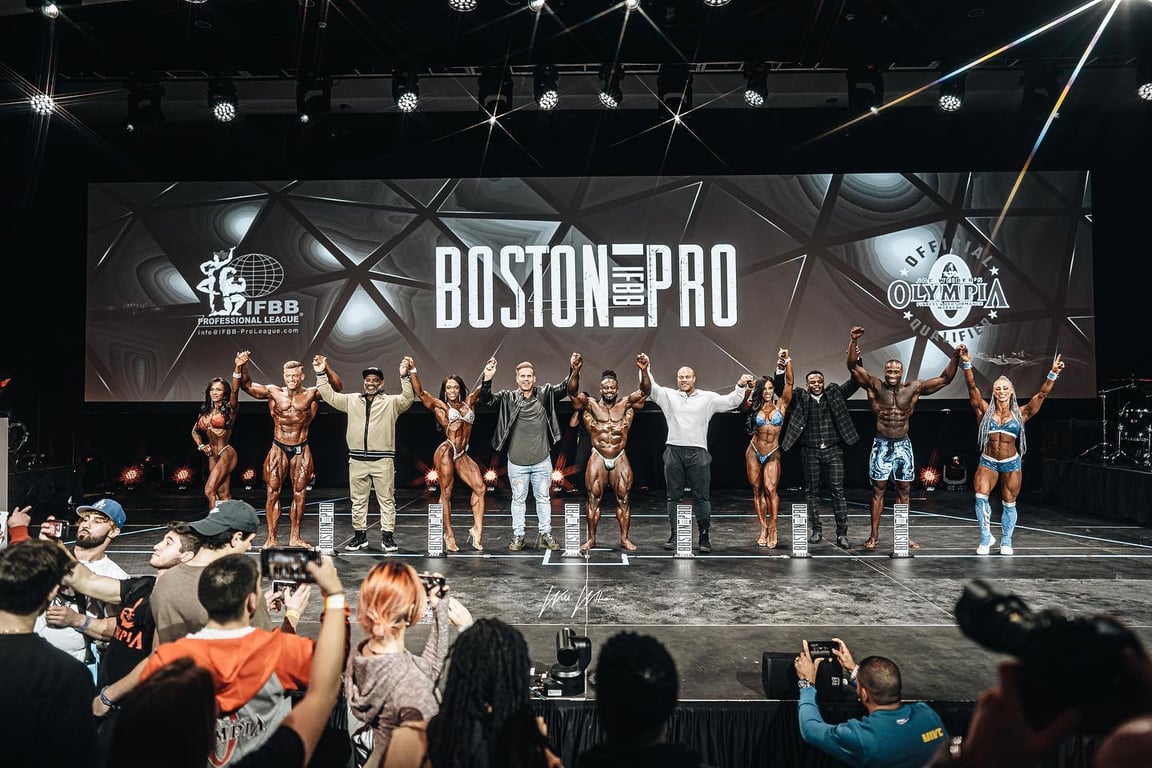 Boston Pro athletes and champions on stage