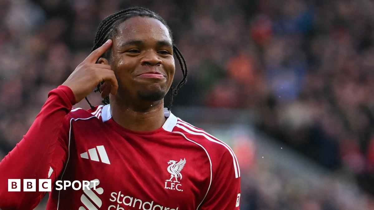 BBC News image for Rio Ngumoha: Will Arne Slot play Liverpool teenager against PSG? - BBC