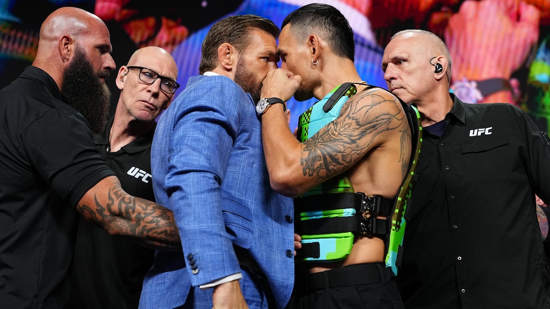 Bleacher Report image for Conor McGregor, Max Holloway Have Heated Face-Off in Video Ahead of UFC Rematch - Bleacher Report