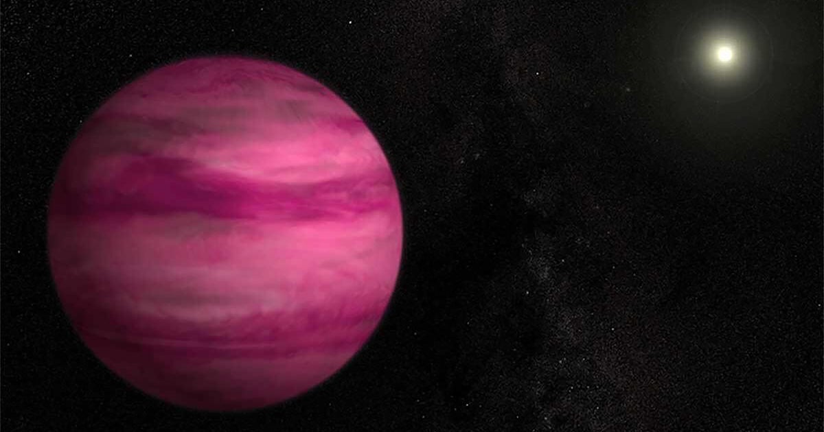 CBS News image for "Pink Planet" is surrounded by salty clouds, researchers using Webb telescope find - CBS News