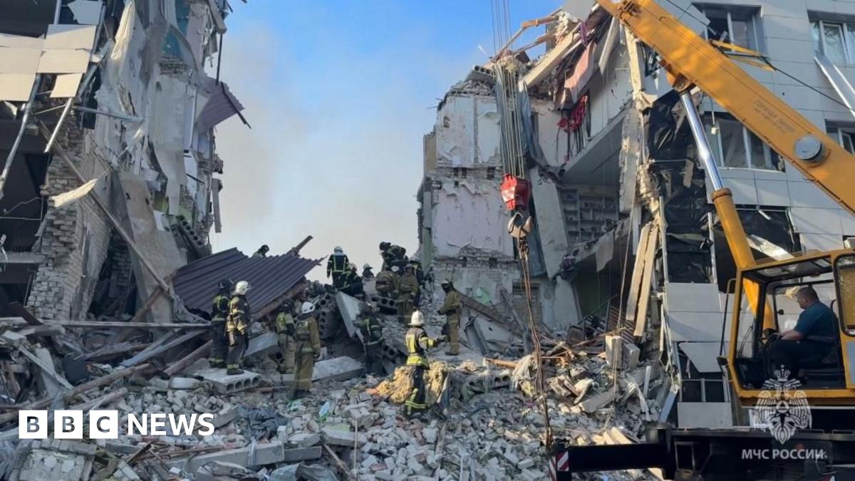 BBC News image for Russia's Putin vows retaliation after accusing Ukraine of hitting student dormitory