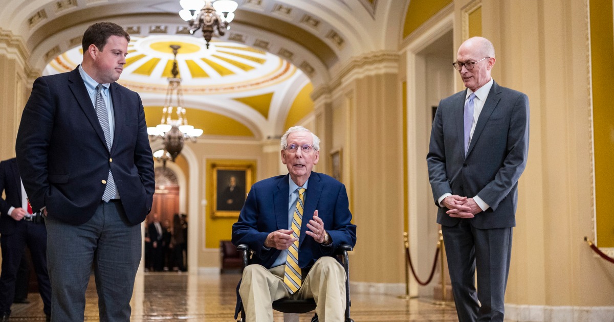 NBC News image for Mitch McConnell returns to the Senate after three-month absence - NBC News