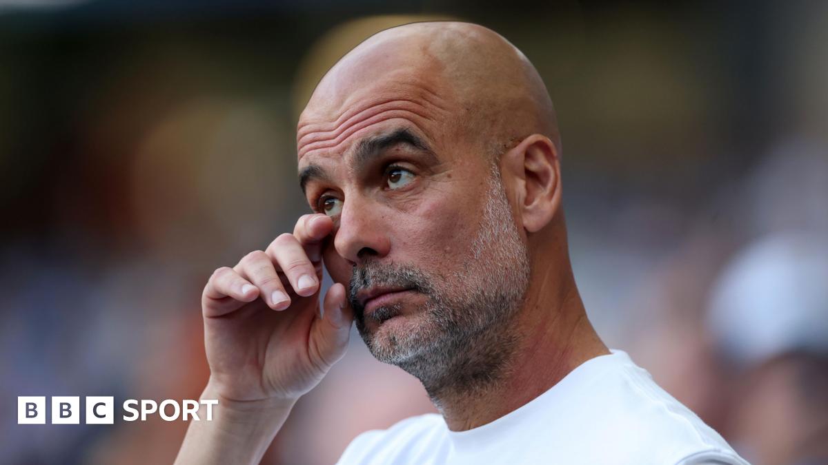 BBC News image for Man City 1-2 Aston Villa: Pep Guardiola departs in emotional farewell - BBC