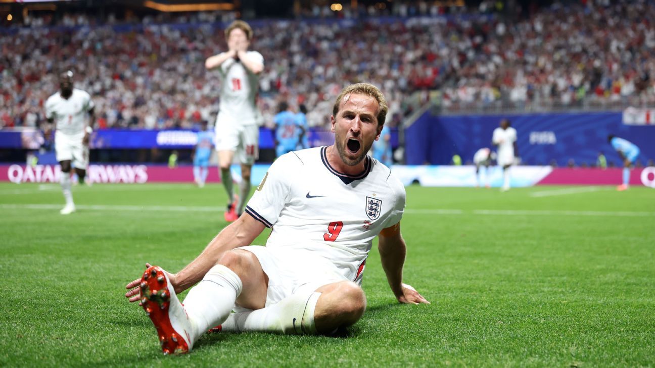 ESPN image for England 2-1 Congo DR: Harry Kane saves Three Lions to set up Mexico World Cup clash - as it happened - ESPN