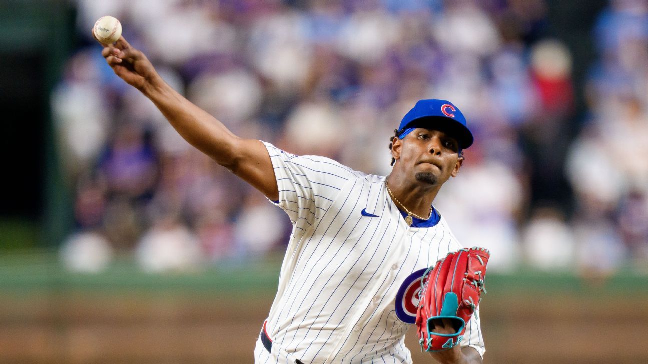 ESPN image for Edward Cabrera silences Angels, shines in debut with Cubs - ESPN