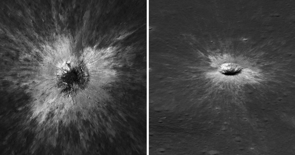 NBC News image for NASA spacecraft discovers a huge new crater on the moon - NBC News