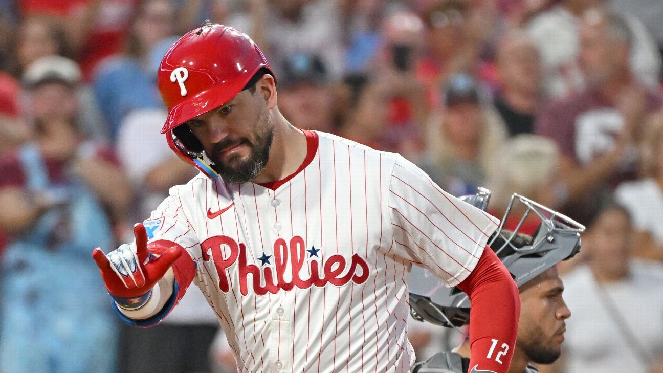 ESPN image for Phillies' Kyle Schwarber to lead off for NL in All-Star Game - ESPN