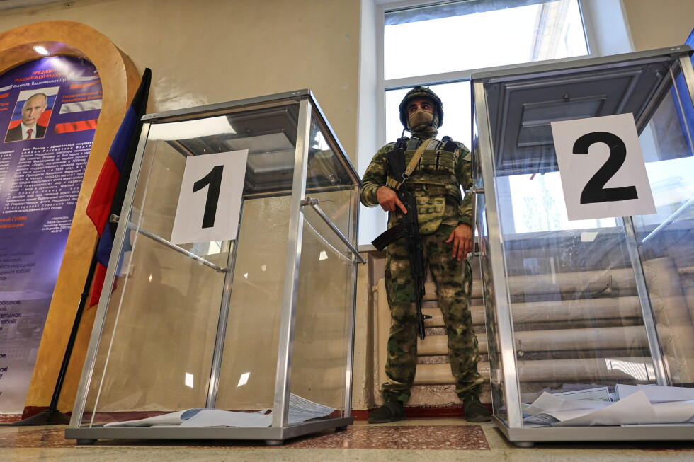 Associated Press image for Russia holds parliamentary vote in areas it seized from Ukraine in the war - AP News