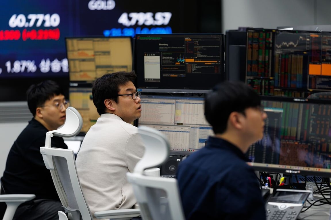 Bloomberg image for Korea Stocks Tumble 8% as Investors Rush to Unwind AI Exposure - Bloomberg.com