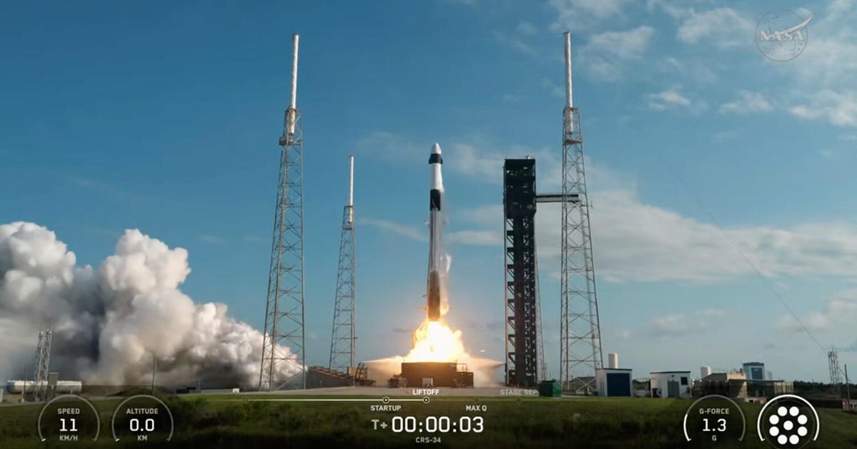 CBS News image for SpaceX launches Dragon cargo ship on unpiloted flight to space station - CBS News