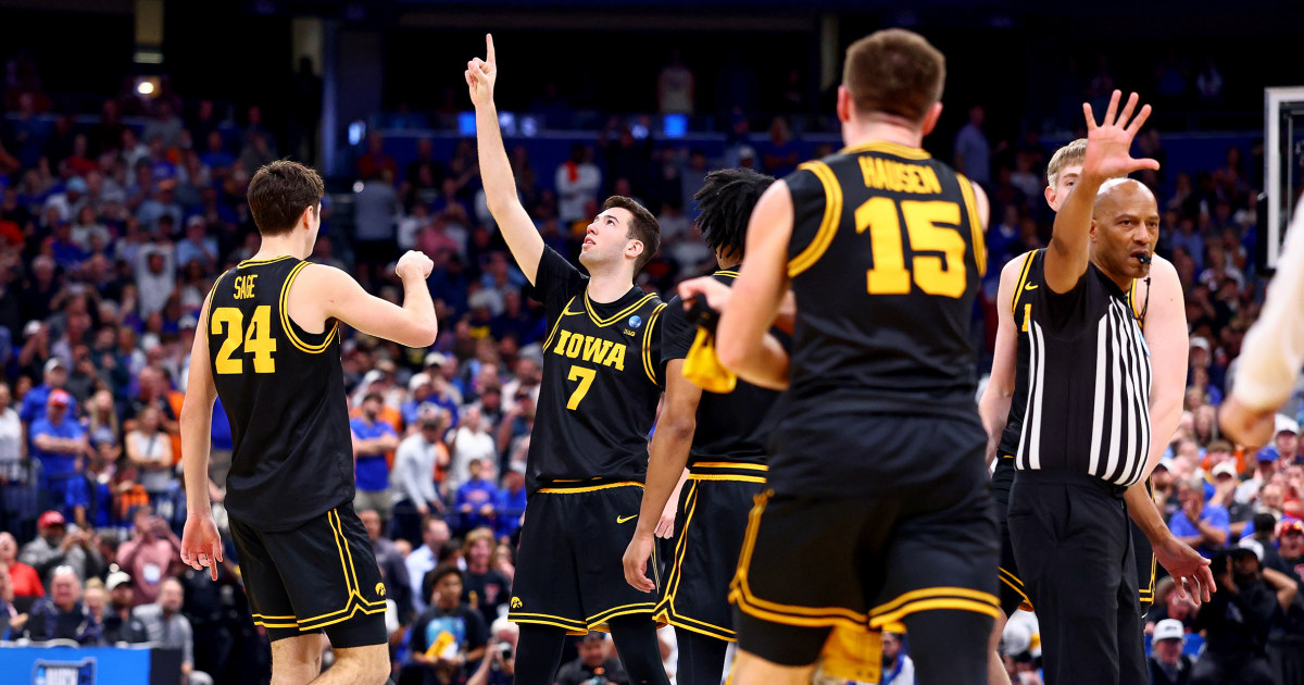 NBC News image for Iowa's stunning upset of No. 1 Florida caps off thrilling first weekend of March Madness - NBC News